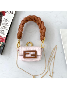 Fendi Nano Baguette Maxi Handle Bag in FF Nylon Pink 2022