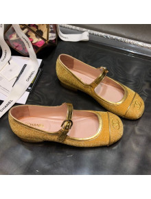 Chanel Shiny Mary Janes Flats G36482 Gold 2020