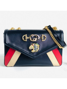 Gucci Rajah Medium Shoulder Bag in Patchwork Leather 537241 Blue 2019