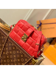 Louis Vuitton Troca PM Bag in Damier Quilt Lambskin M59118 Red 2021 