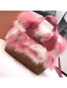 Miu Miu Fox Fur & Wicker Handbag 5BA097 2018