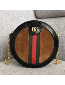 Gucci Suede Ophidia Mini Round Shoulder Bag 550618 Brown 2018