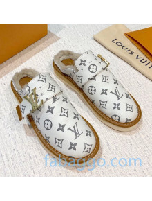 Louis Vuitton LV Cosy Monogram Canvas Mules White 2020 (For Women and Men)