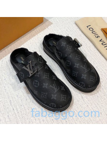 Louis Vuitton LV Cosy Monogram Canvas Mules Black 2020 (For Women and Men)