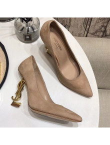 Saint Laurent Cassandra Suede Pumps 11cm Camel Brown 2021