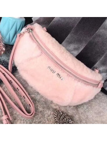 Miu Miu Shearling Belt Bag 5BL010 Pink 2018