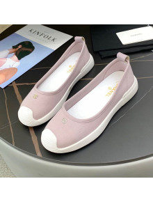 Chanel Canvas Flat Loafers Shoes Pink 2021