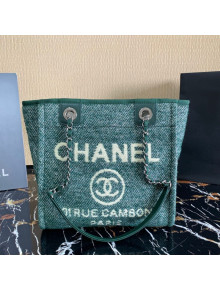 Chanel Deauville Mixed Fibers Small Shopping Bag Cyan 2021