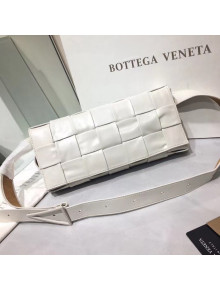 Bottega Veneta Intrecciato Calf Leather Crossbody Bag With signature Triangular Buckle White 2020