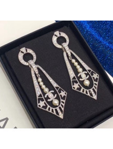 Chanel Silver Crystal Earrings 56 2020