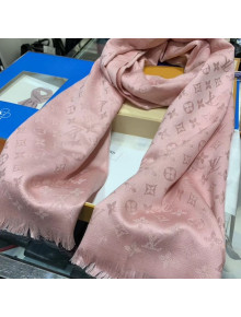 Louis Vuitton LV Timeless Monogram Cashmere Scarf 47x200cm Pink 2019