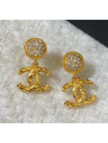 Chanel Brass Crystal Earrings 57 2020