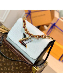 Louis Vuitton Twist MM Bag in White Epi Leather with Stones M58526 2021