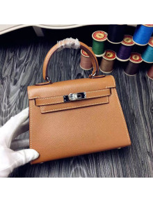 Hermes Original Epsom Leather Kelly 20cm Mini Bag Brown