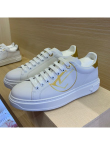 Louis Vuitton Time Out LV Circle Leather Sneakers 1A8NI1 Gold/White 2020