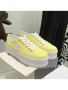 Celine Canvas Flatform Low-top Sneakers Yellow 2022 032403