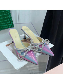 Mach & Mach Rainbow Mules with Crystal Bow 8.5cm Purple/Pink 2022