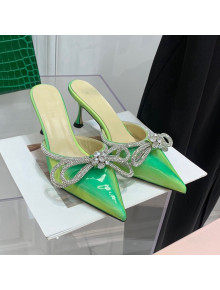 Mach & Mach Rainbow Mules with Crystal Bow 8.5cm Bright Green 2022