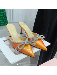 Mach & Mach Rainbow Mules with Crystal Bow 8.5cm Orange 2022