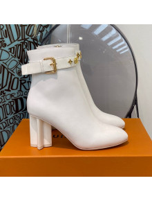 Louis Vuitton Silhouette Monogram Strap Ankle Boots White 2021 112451