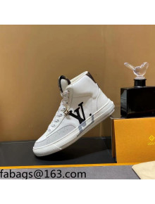 Louis Vuitton Charlie Calfskin Sneakers Boots White/Grey 2021