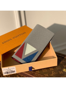 Louis Vuitton Brazza Wallet in Inlaid V Taiga Leather M30791 Grey 2021 