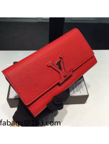 Louis Vuitton Capucines Wallet Taurillon Leather M61251 Red 2021 