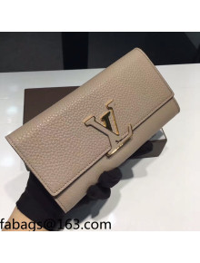 Louis Vuitton Capucines Wallet Taurillon Leather M61251 Grey 2021 