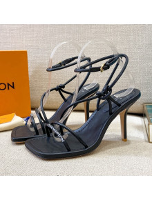 Louis Vuitton Nova Lambskin Strap Sandals 9cm Black 2021 