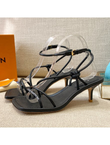 Louis Vuitton Nova Lambskin Strap Sandals 5.5cm Black 2021 