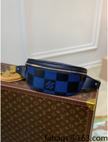 Louis Vuitton Campus Bumbag/Belt Bag in Damier Leather N50022 Navy Blue/Black 2022