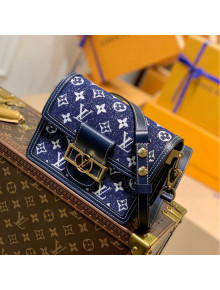 Louis Vuitton Dauphine Mini Bag in Denim Jacquard Textile M59716 Dark Blue 2022