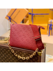 Louis Vuitton Coussin PM Bag in Monogram Leather M57790 Dark Red 2021