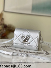 Louis Vuitton Twist PM Bag in Stud Quilted Sheepskin Leather M59031 Silver 2022