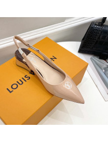 Louis Vuitton Magnetic Slingback Pump 3.5cm in Patent Calf Leather Nude 2022