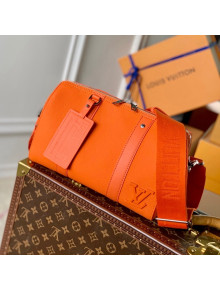 Louis Vuitton City Keepall Bag in Gained Leather M59328 Orange 2022