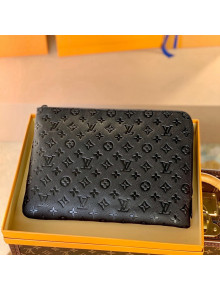 Louis Vuitton Etui de Voyage MM Pouch in Black Monogram Leather M59479 2022