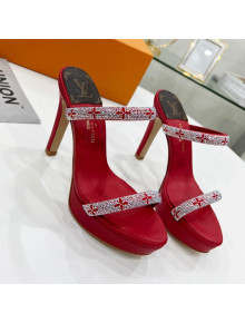 Louis Vuitton Appeal Crystal Slender Straps High Slide Sandals 10.5cm Red 2022