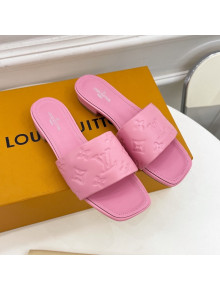 Louis Vuitton Revival Flat Slide Sandals in Monogram Embossed Lambskin Pink 2022 07