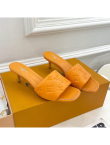 Louis Vuitton Revival High Heel Slide Sandals 5.5cm in Monogram Embossed Lambskin Orange 2022 