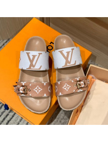 Louis Vuitton Bom Dia Monogram Canvas Flat Slide Sandals Brown/White 2022 032578