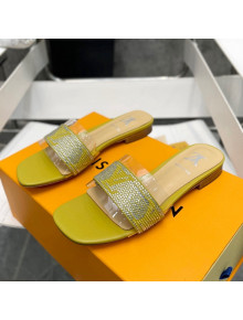 Louis Vuitton TPU and LV Crystal Flat Slide Sandals Yellow 2022