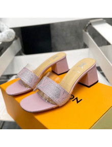 Louis Vuitton TPU and LV Crystal Heel Slide Sandals Pink 2022