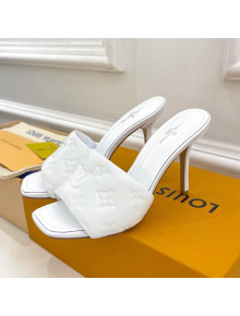 Louis Vuitton Revival High Heel Slide Sandals 9.5cm in Monogram Embossed Lambskin White 2022 