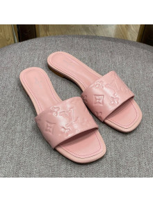 Louis Vuitton Revival Flat Slide Sandals in Monogram Embossed Lambskin Pink 2022 03