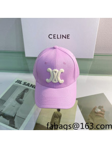 Celine Canvas Baseball Hat Purple 2022 12