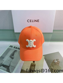 Celine Canvas Baseball Hat Orange 2022 14