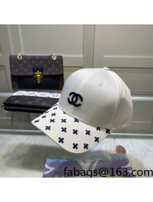 Chanel Canvas Baseball Hat White 2022 17