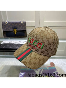 Gucci GG Canvas Baseball Hat with Web Beige 2022 20