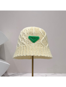 Prada Knit Bucket Hat White 2022 33